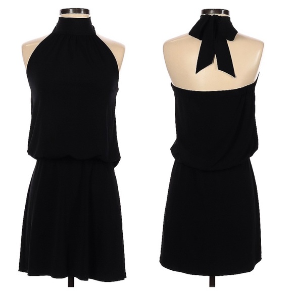 White House Black Market Dresses & Skirts - WHBM Black High Neck Halter Tiered Mini Dress